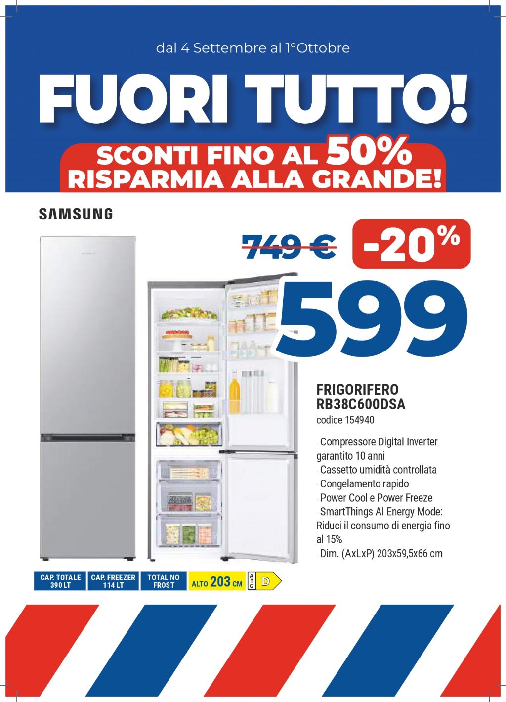 SAMSUNG RB38C600DSA FRIGORIFERO COMBINATO